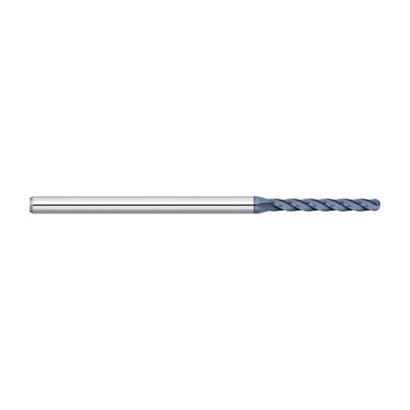 KODIAK CUTTING TOOLS 0.030 3 Flute Long Ball Nose Micro Carbide End Mill ALTiN Coat 5564114